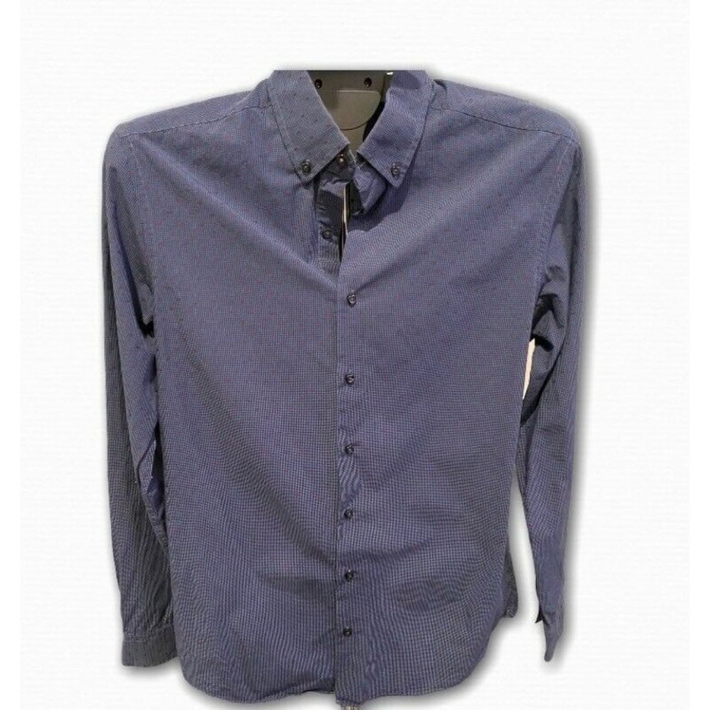 Ben Sherman Mens Oxford Shirt Blue Geometric Slim